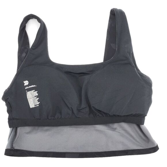 All in Motion Built-in Bra Support Cropped Tank Womens Extra Large XL Black Camo - Picture 2 of 8